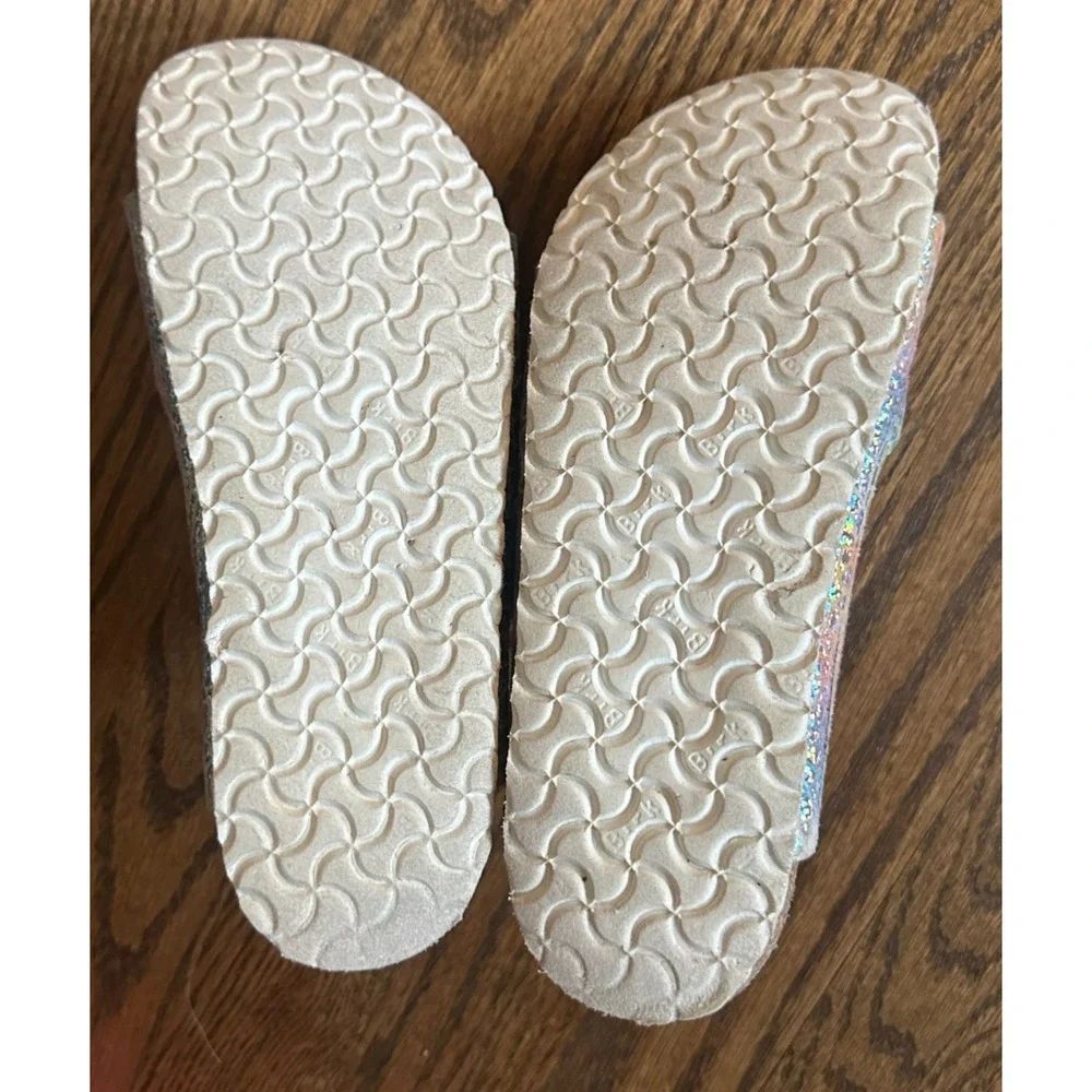 Birkenstock Arizona Kids Glitter Vegan Slide Sandal White EU 34 US 3-3.5